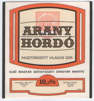 aranyhordó 10,5%