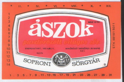 ászok pasztőrözött világos sör