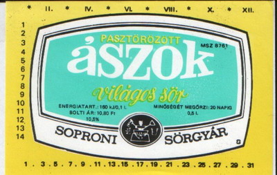 ászok világos sör 10,80 ft