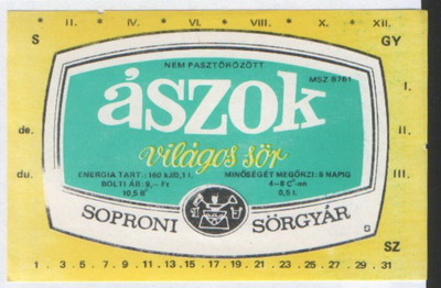 ászok világos sör 9 ft-1