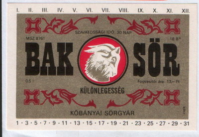 bak sör 30 nap 13,00 ft