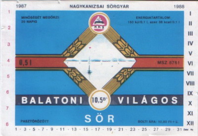 Balatoni világos sör 10,80 ft