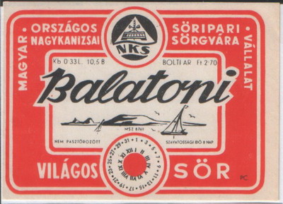 balatoni világos sör 2,70 ft