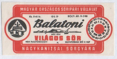 balatoni világos sör 3,90 ft