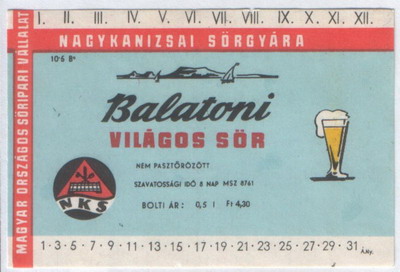 Balatoni világos sör 4,30 ft-1