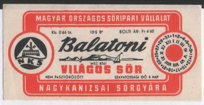 balatoni világos sör 4,60 ft