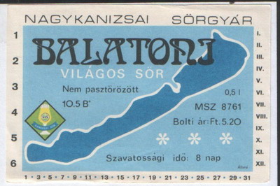 balatoni világos sör fekete 5,20 ft