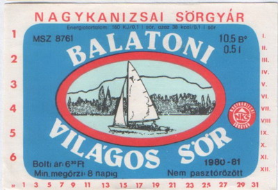 balatoni világos sör ovál 6,30 ft