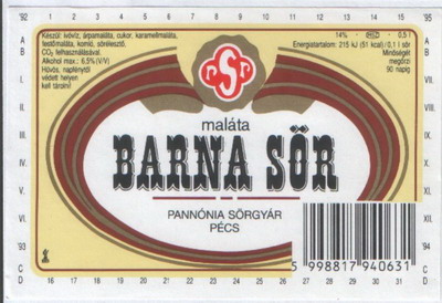 Barna sör vonalkód