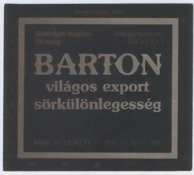 barton világos export 12,50 ft