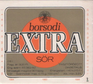 Borsodi extra sör 9,20 ft
