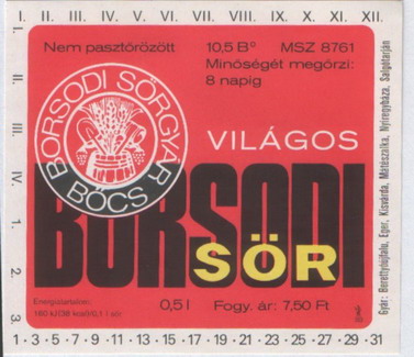 borsodi világos sör 7,50 ft-1