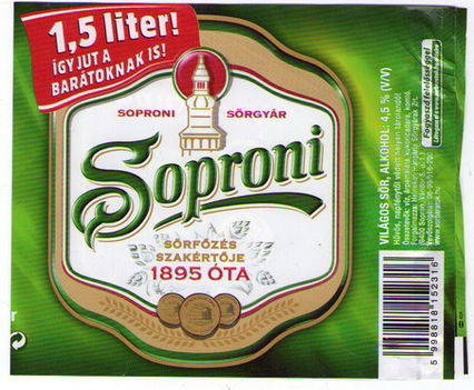 soproni pet 1,5 l