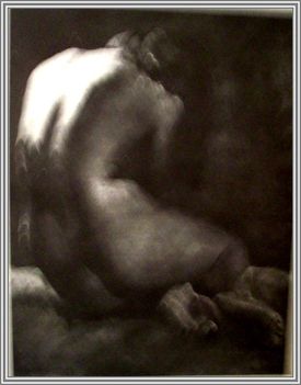 Kohán György - Ülő akt. (80x60 cm.)
