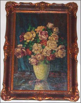 Végh Gusztáv - Rózsacsokor. (58x72 cm.)