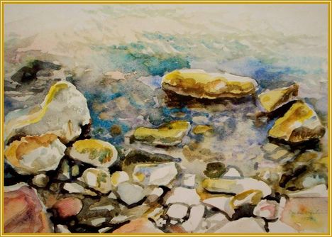 Szabó Vladimir - Sziklás tengerpart (29x38 cm.)
