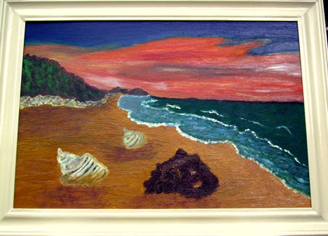 vörös felhő olaj farost  42x32-es