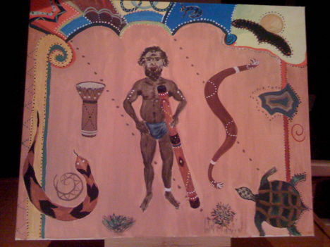 Aboriginal, akvarell, vászon, 2009