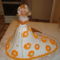 Narancssárga Barbie torta