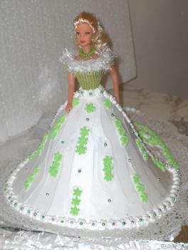 Zöld Barbie torta