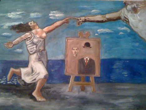 Picasso, Michelangelo és Magritte találkoznak a parton