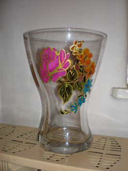 üvegfestett váza