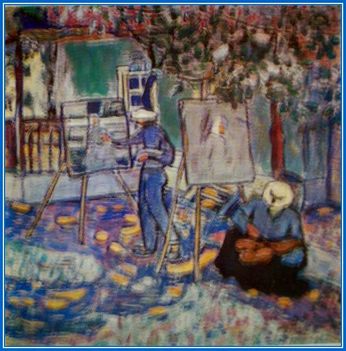 Czóbel Béla - Festők a szabadban (79x79 cm.)