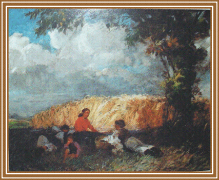 Gyertyányi Németh Gyula - Déli pihenő. (55x68 cm.)