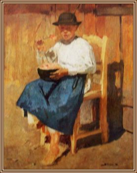 Bihari Sándor - Dinnyeevő (37x30 cm.)