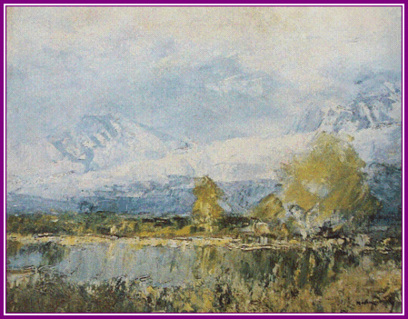 Mednyánszky László - Hegyi tó (33x41,5 cm.)