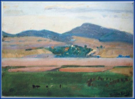 Kernstok Károly,id. - Kéklő dombok (33,5x49 cm.)