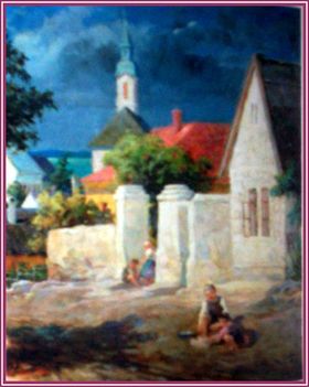 Gyertyányi Németh  Gyula - Kisvárosi délután (60x50 cm.)