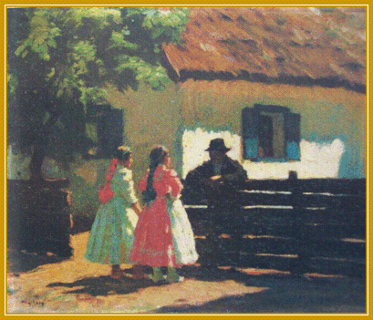 Nyilassy Sándor - Vasárnapi évődés (28x33,5 cm.)