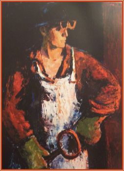 Ridovics László - Öntőmunkás (100x70 cm.)