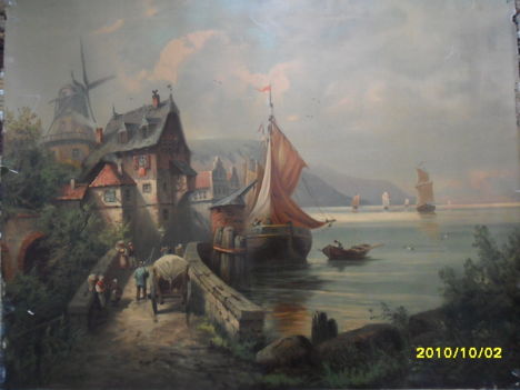 Normandia tengerpart  1800-as években    festmény