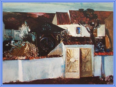 Vecsési Sándor - Zárt udvar pincével (90x100 cm.)