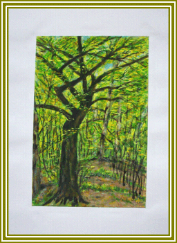 Molnár Tivadar - Öreg fa a fiatalok között (42x29 cm.)