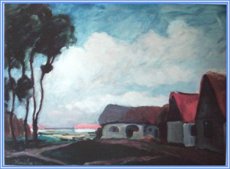 Haála Gyula - Kecskeméti házak (33x43 cm.)