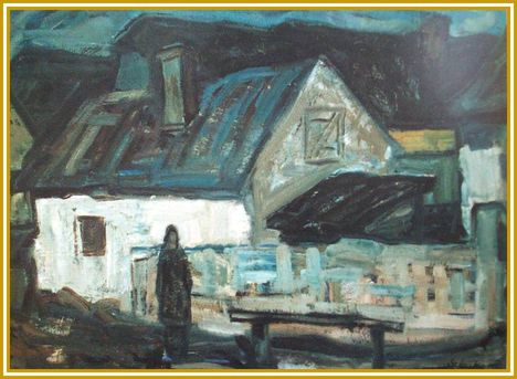 Sztojka László - Kis utcán haladva (48x60 cm.)