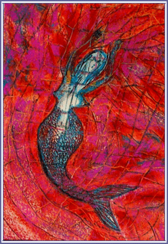 Molnár Tivadar - Sellő a hálóban (34x24 cm.)