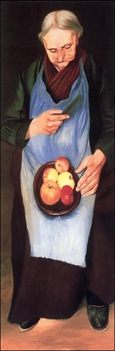 Almát hámozó öregasszony