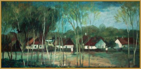 Gábor Emil - Falusi utca (40x80 cm.)