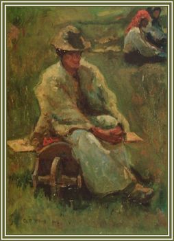 Góth Móric - Délidőben (42x32 cm.)