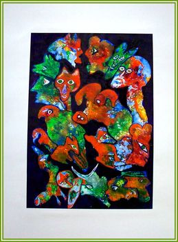 Molnár Tivadar - Az ember és állatai (40x30 cm.)