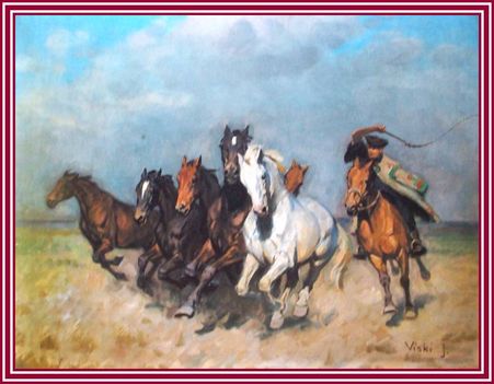 Viski János - Csikós lóháton (60x80 cm.)