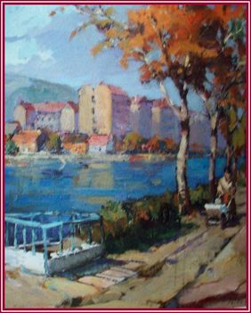 Fejes Gyula - A Margitsziget partján (60x50 cm.)