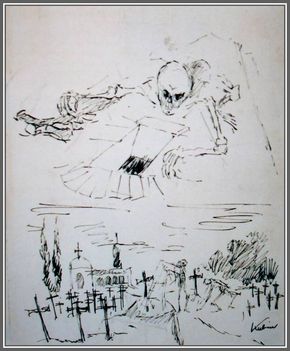 Kubin Alfréd - Az út vége (17x17 cm.)