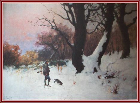 Neogrády Antal - Téli vadászat (74x100 cm.)