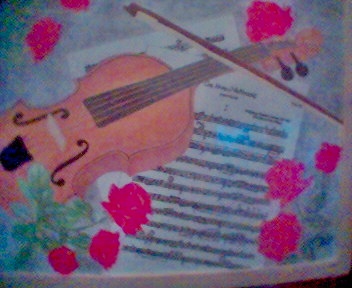 festmény-hegedű