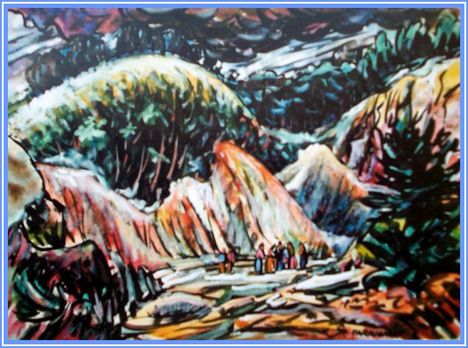 Farkasházi Miklós - Bércek között (35x47 cm.)